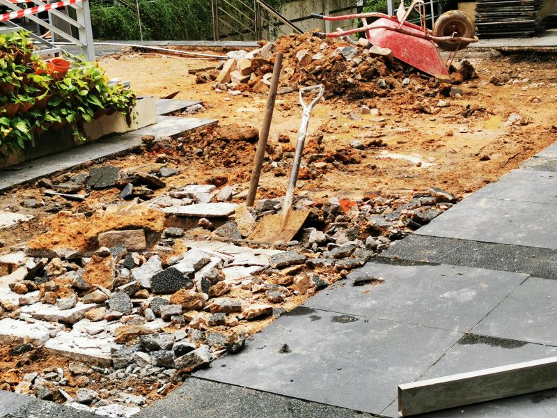 Shed Demolition Site in Spring